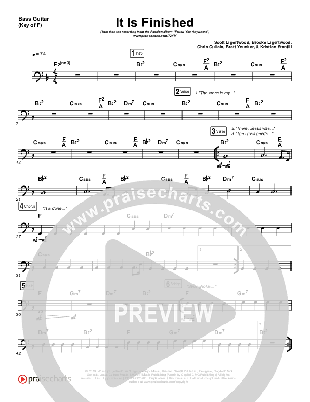It Is Finished Bass Guitar (Passion / Melodie Malone)