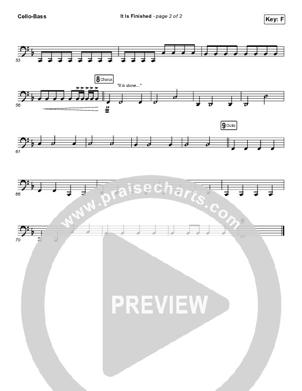 It Is Finished Cello/Bass (Passion / Melodie Malone)