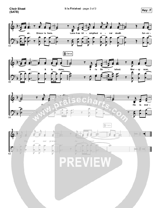 It Is Finished Choir Sheet (SATB) (Passion / Melodie Malone)