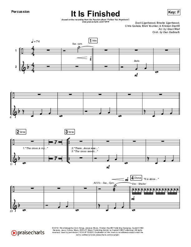 It Is Finished Percussion (Passion / Melodie Malone)