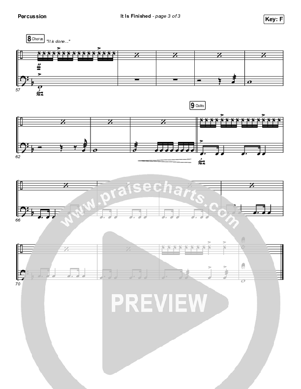 It Is Finished Percussion (Passion / Melodie Malone)