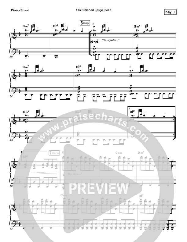 It Is Finished Piano Sheet (Passion / Melodie Malone)