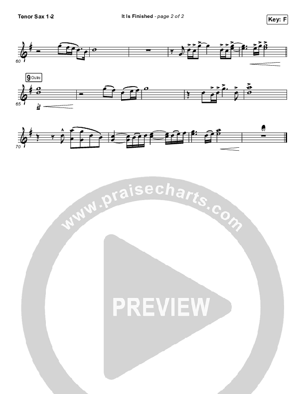 It Is Finished Tenor Sax 1/2 (Passion / Melodie Malone)