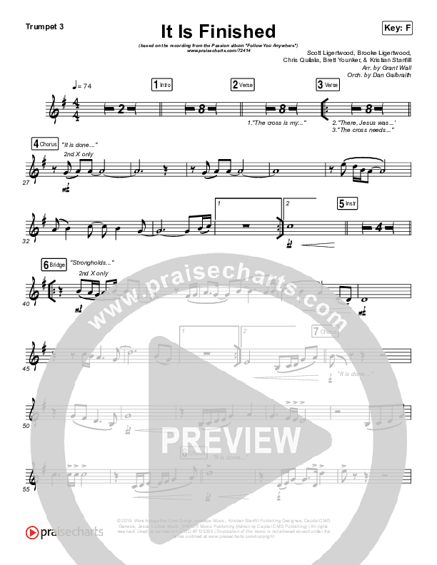 It Is Finished Trumpet 3 (Passion / Melodie Malone)