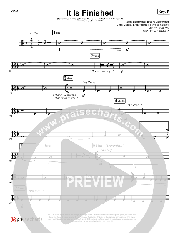 It Is Finished Viola (Passion / Melodie Malone)