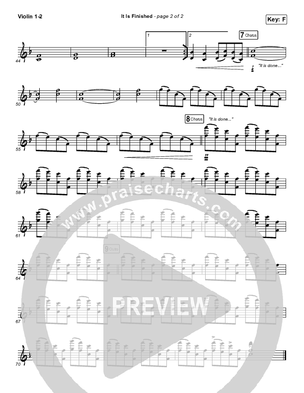 It Is Finished Violin 1/2 (Passion / Melodie Malone)