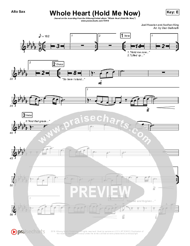 Whole Heart (Hold Me Now) Alto Sax (Hillsong UNITED)