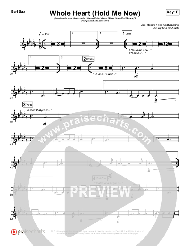 Whole Heart (Hold Me Now) Bari Sax (Hillsong UNITED)