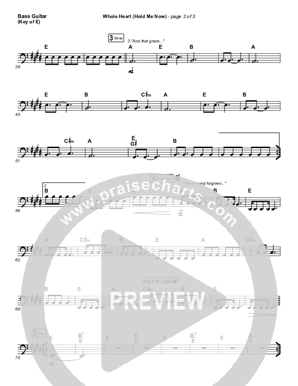 Whole Heart (Hold Me Now) Bass Guitar (Hillsong UNITED)