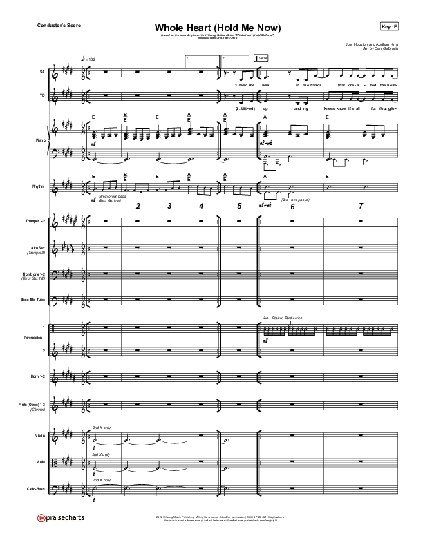 Whole Heart (Hold Me Now) Conductor's Score (Hillsong UNITED)