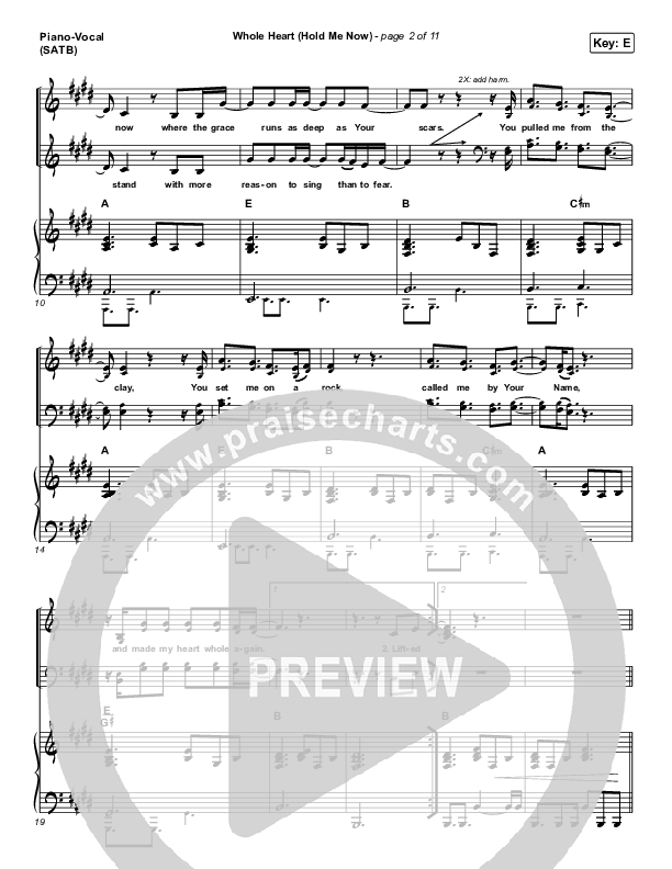 Whole Heart (Hold Me Now) Piano/Vocal Pack (Hillsong UNITED)