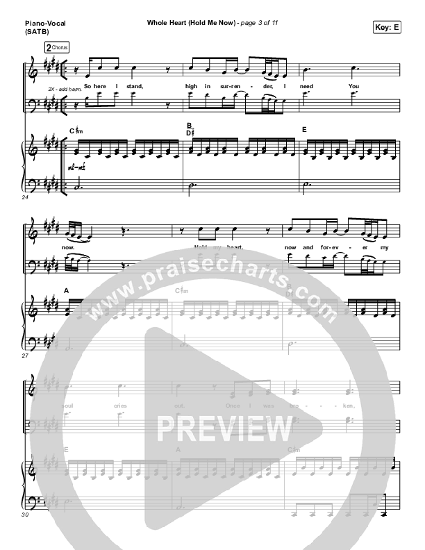 Whole Heart (Hold Me Now) Piano/Vocal Pack (Hillsong UNITED)