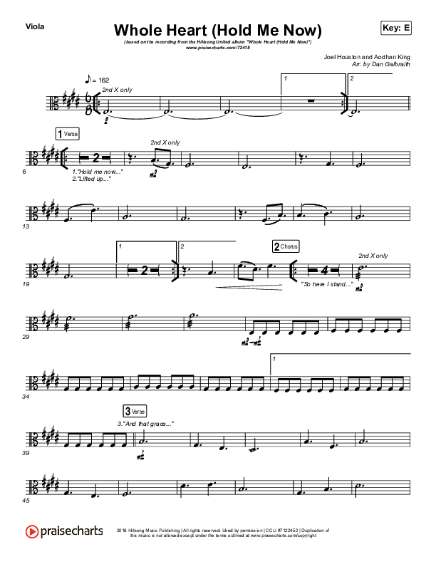 Whole Heart (Hold Me Now) Viola (Hillsong UNITED)