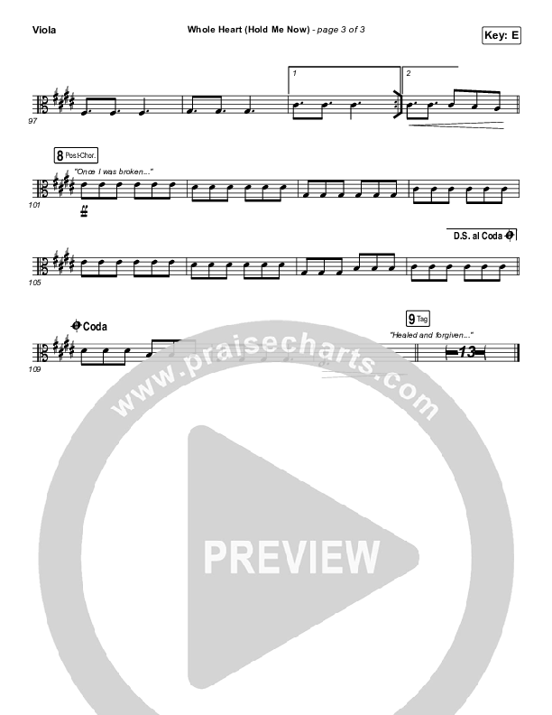 Whole Heart (Hold Me Now) Viola (Hillsong UNITED)