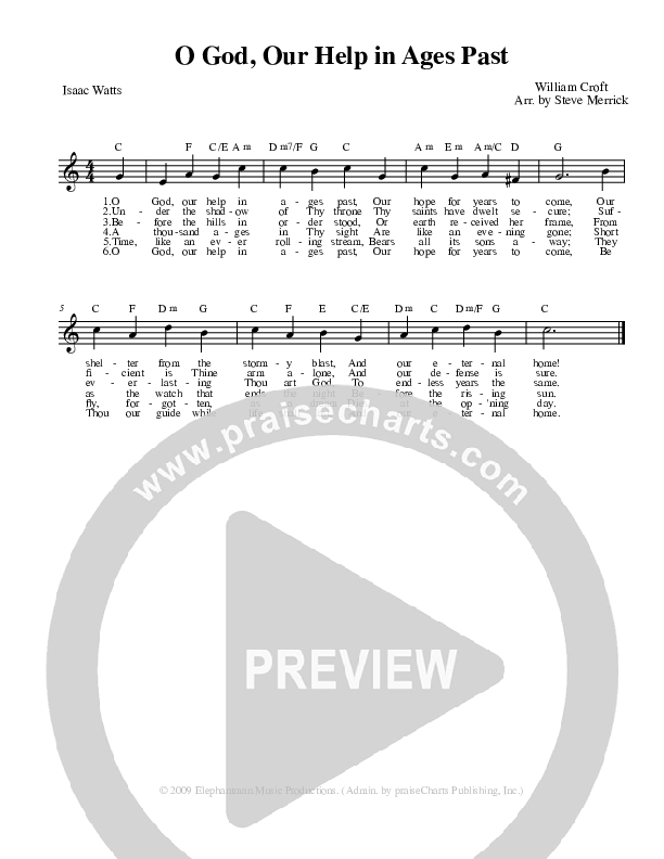 O God Our Help In Ages Past Lead Sheet (Stephen Merrick)