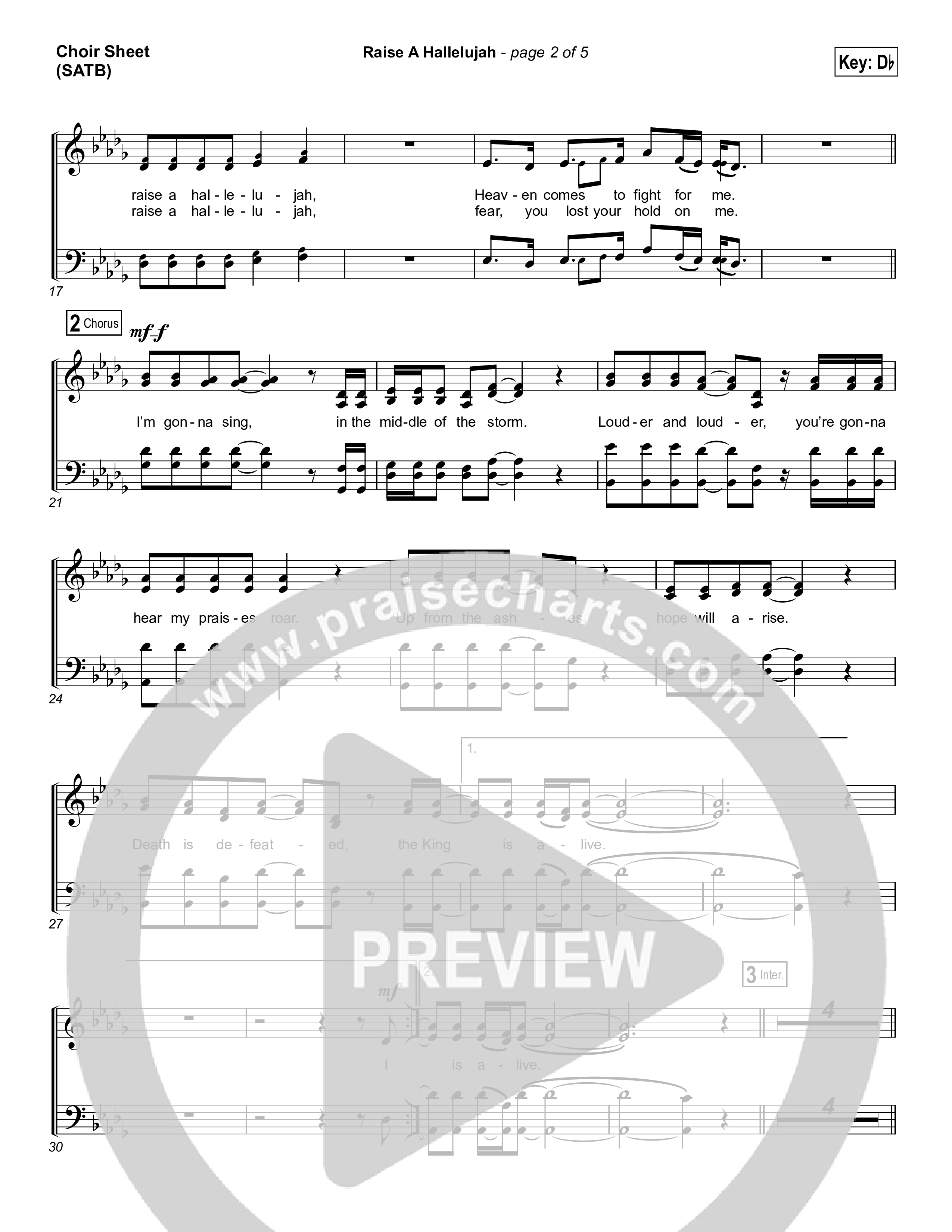 Raise A Hallelujah (Choral Anthem SATB) Choir Sheet (SATB) (Bethel Music / Arr. Luke Gambill)