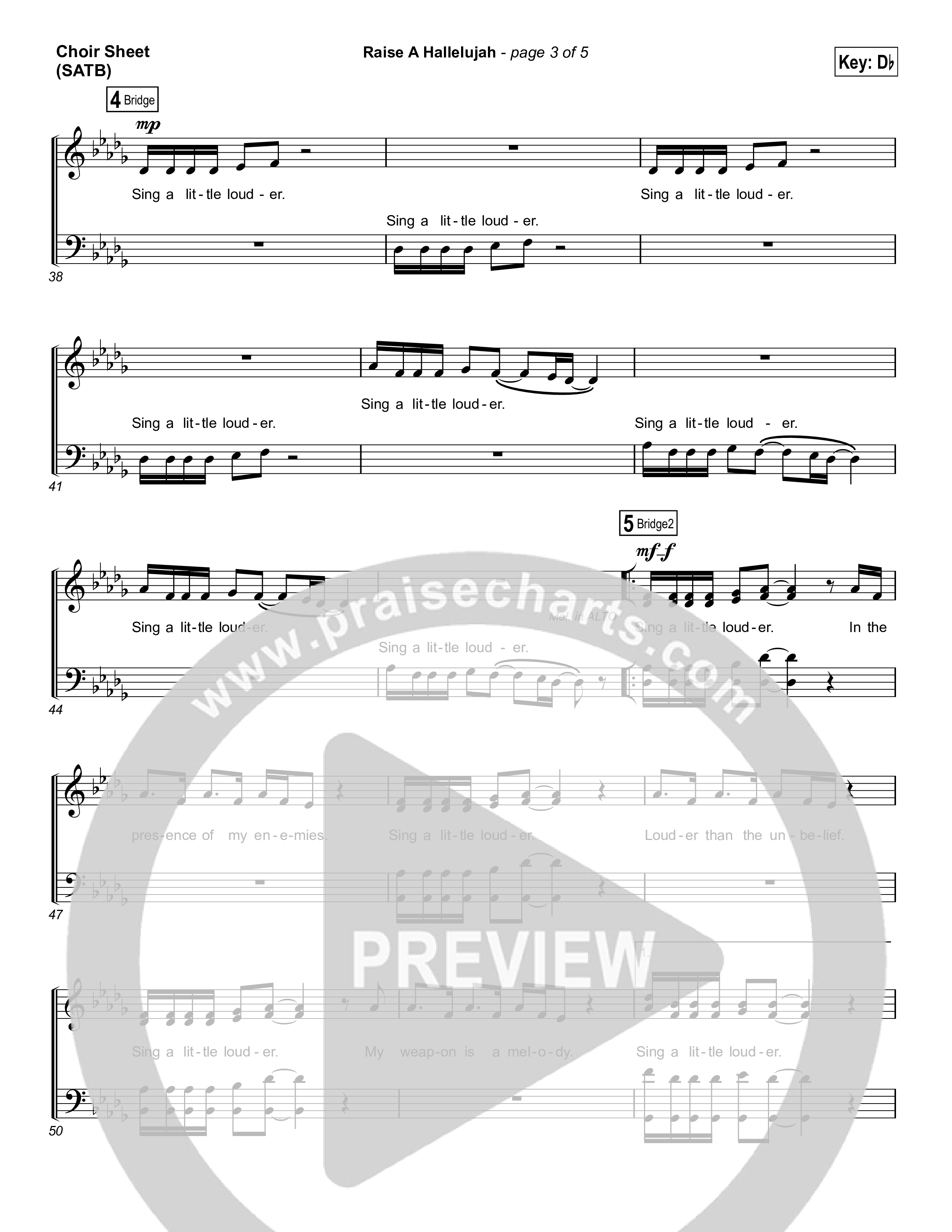 Raise A Hallelujah (Choral Anthem SATB) Choir Sheet (SATB) (Bethel Music / Arr. Luke Gambill)