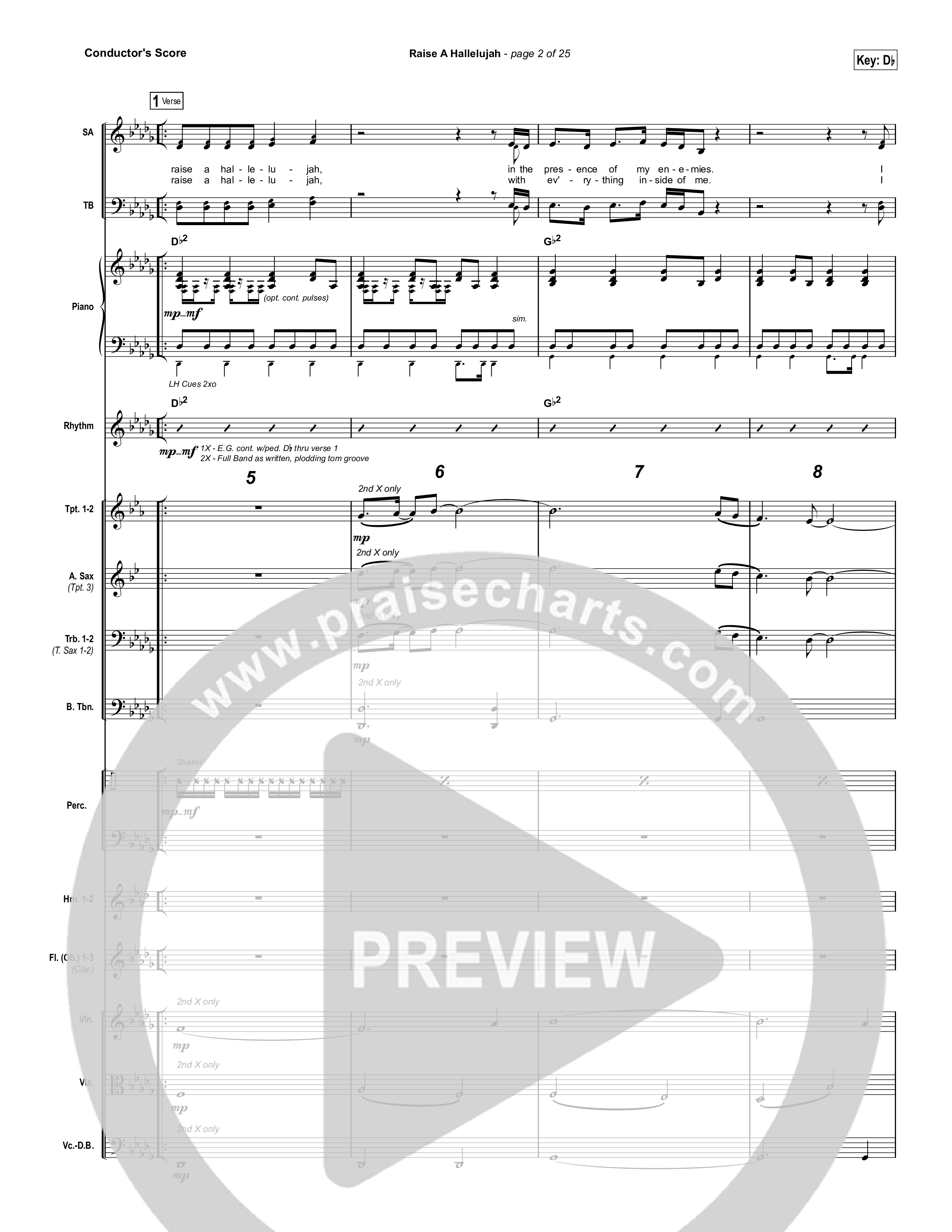 Raise A Hallelujah (Choral Anthem SATB) Conductor's Score (Bethel Music / Arr. Luke Gambill)