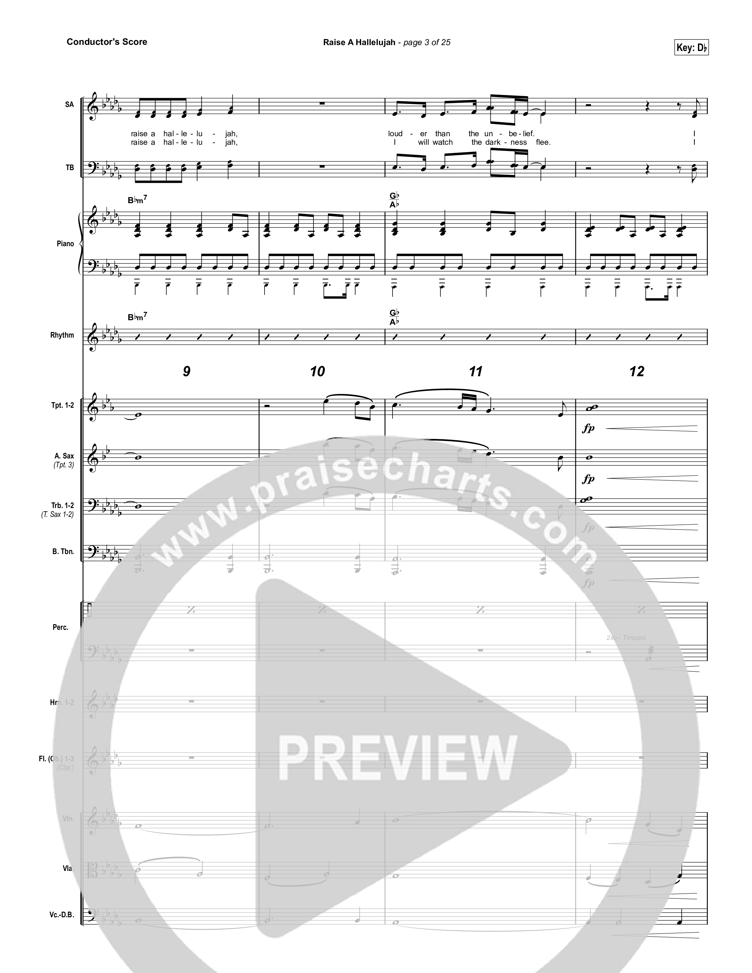 Raise A Hallelujah (Choral Anthem SATB) Conductor's Score (Bethel Music / Arr. Luke Gambill)