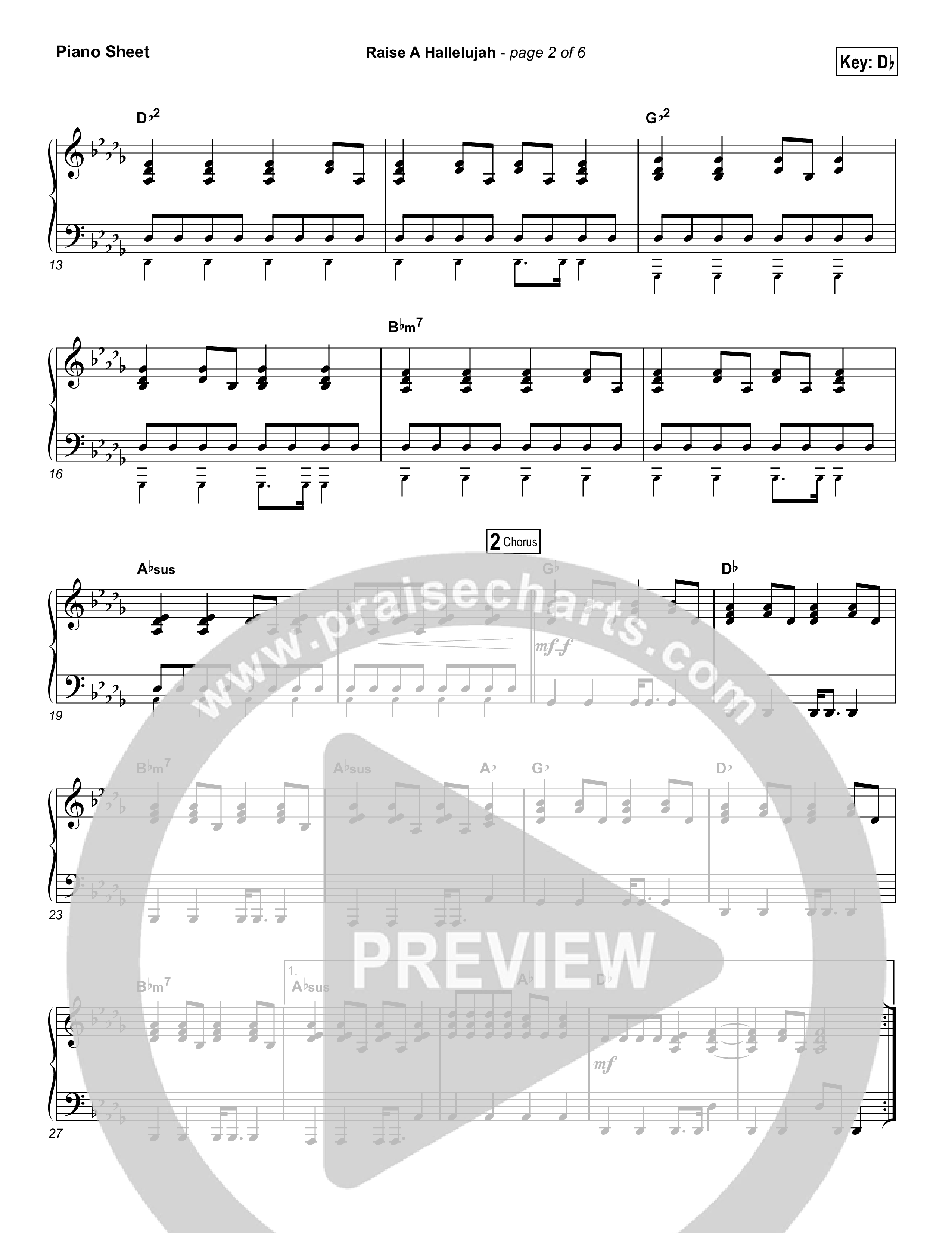 Raise A Hallelujah (Choral Anthem SATB) Piano Sheet (Bethel Music / Arr. Luke Gambill)
