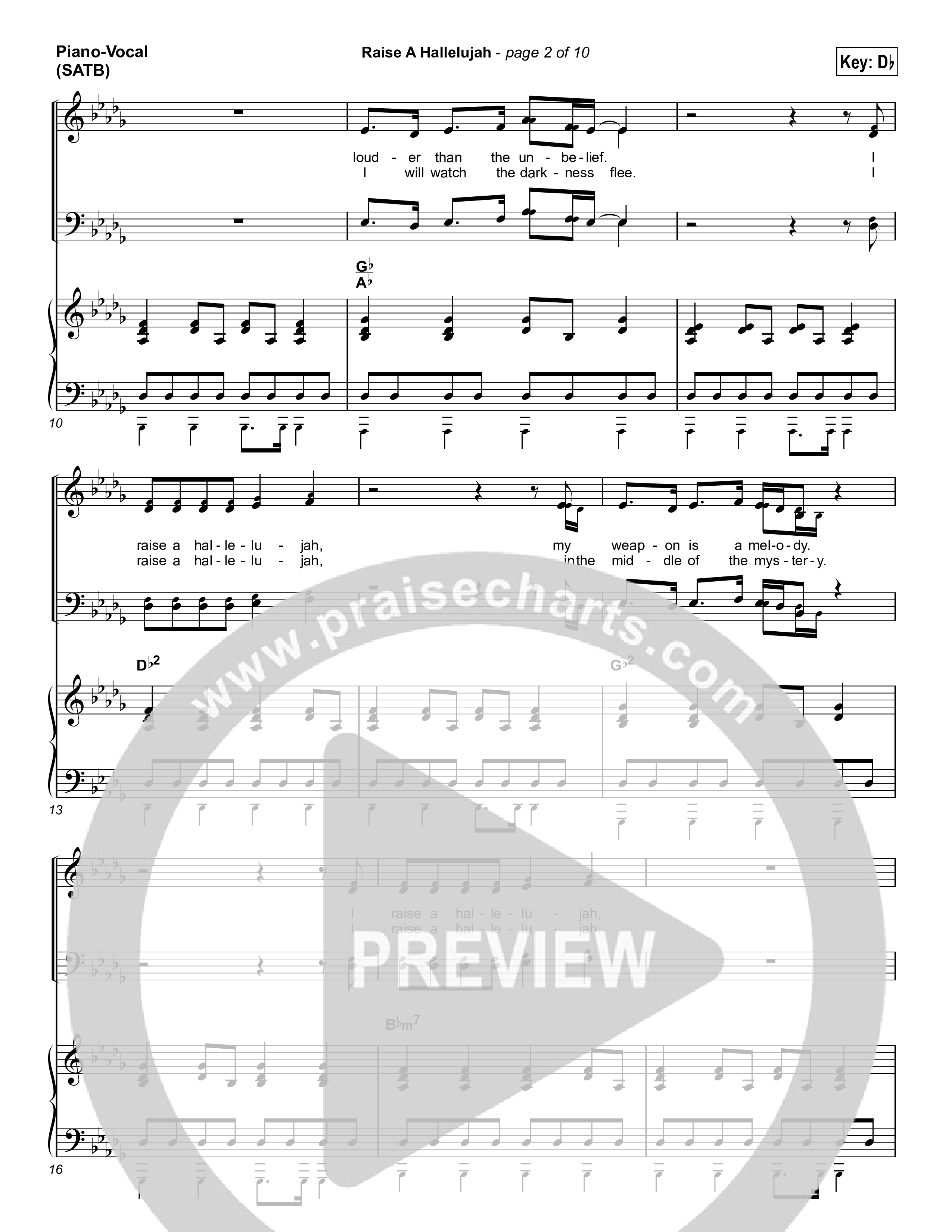 Raise A Hallelujah (Choral Anthem SATB) Piano/Vocal (SATB) (Bethel Music / Arr. Luke Gambill)