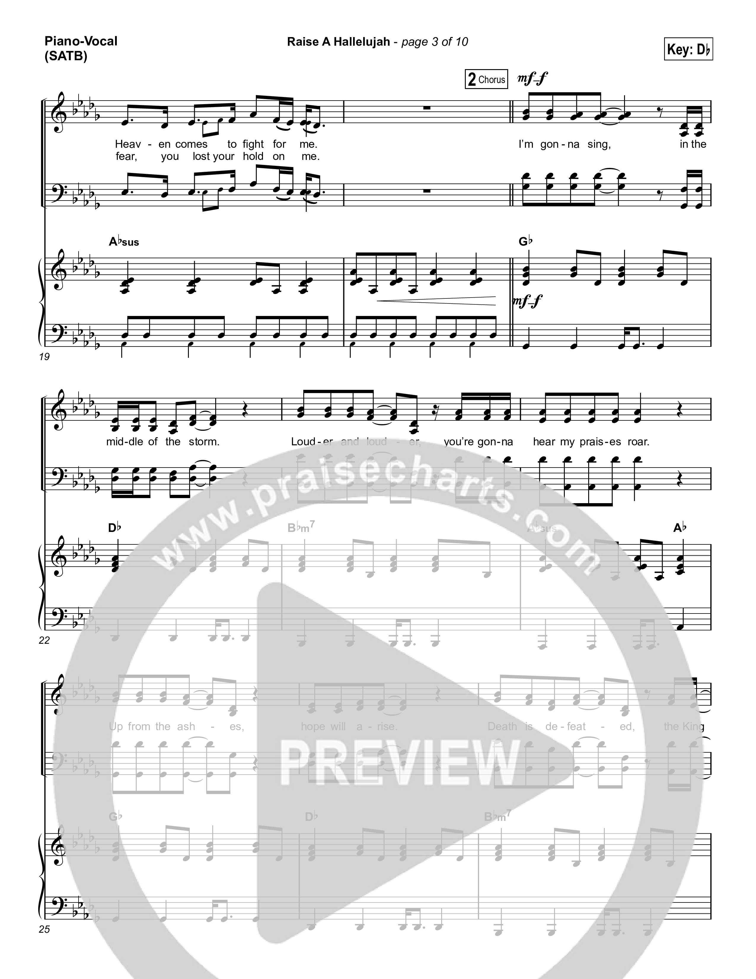 Raise A Hallelujah (Choral Anthem SATB) Piano/Vocal (SATB) (Bethel Music / Arr. Luke Gambill)