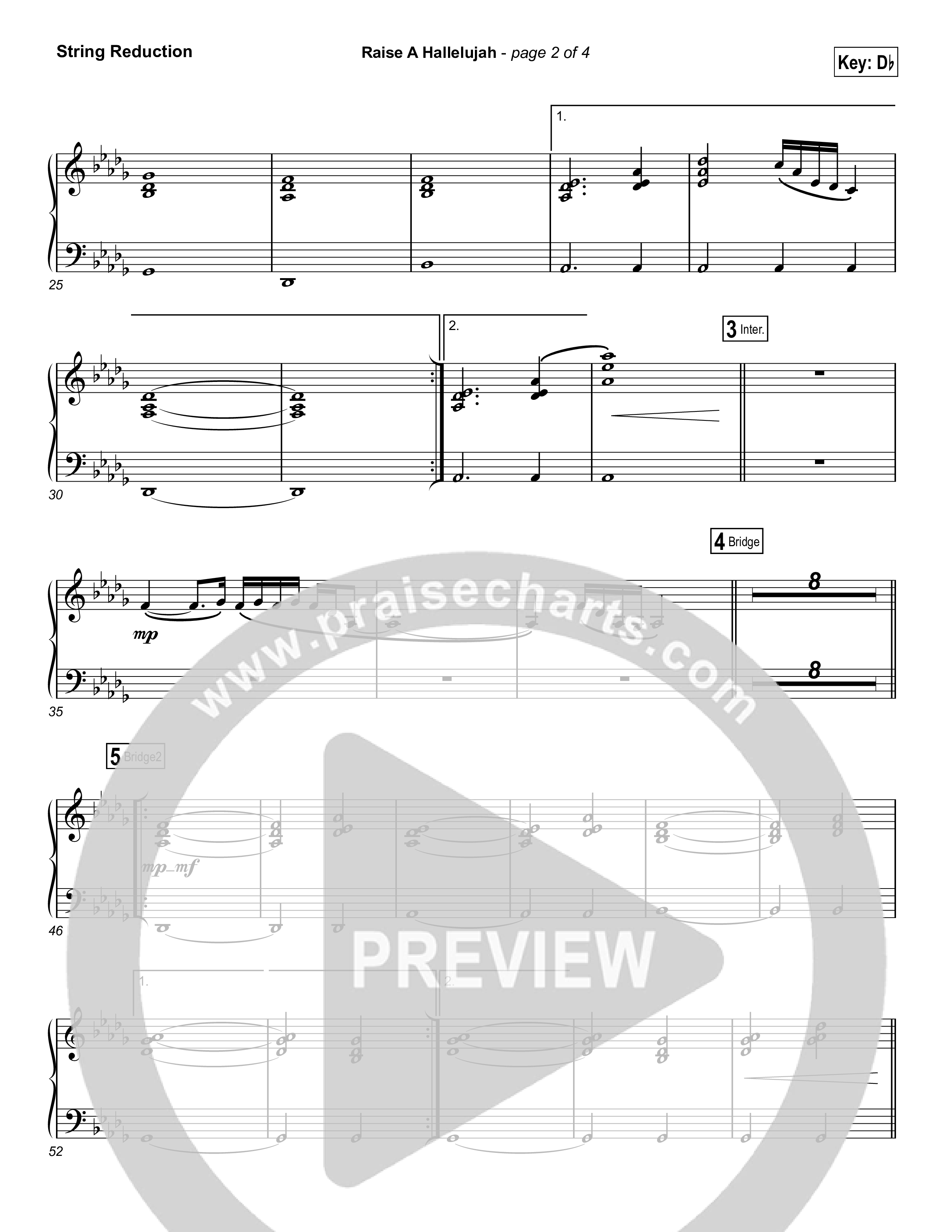 Raise A Hallelujah (Choral Anthem SATB) String Pack (Bethel Music / Arr. Luke Gambill)