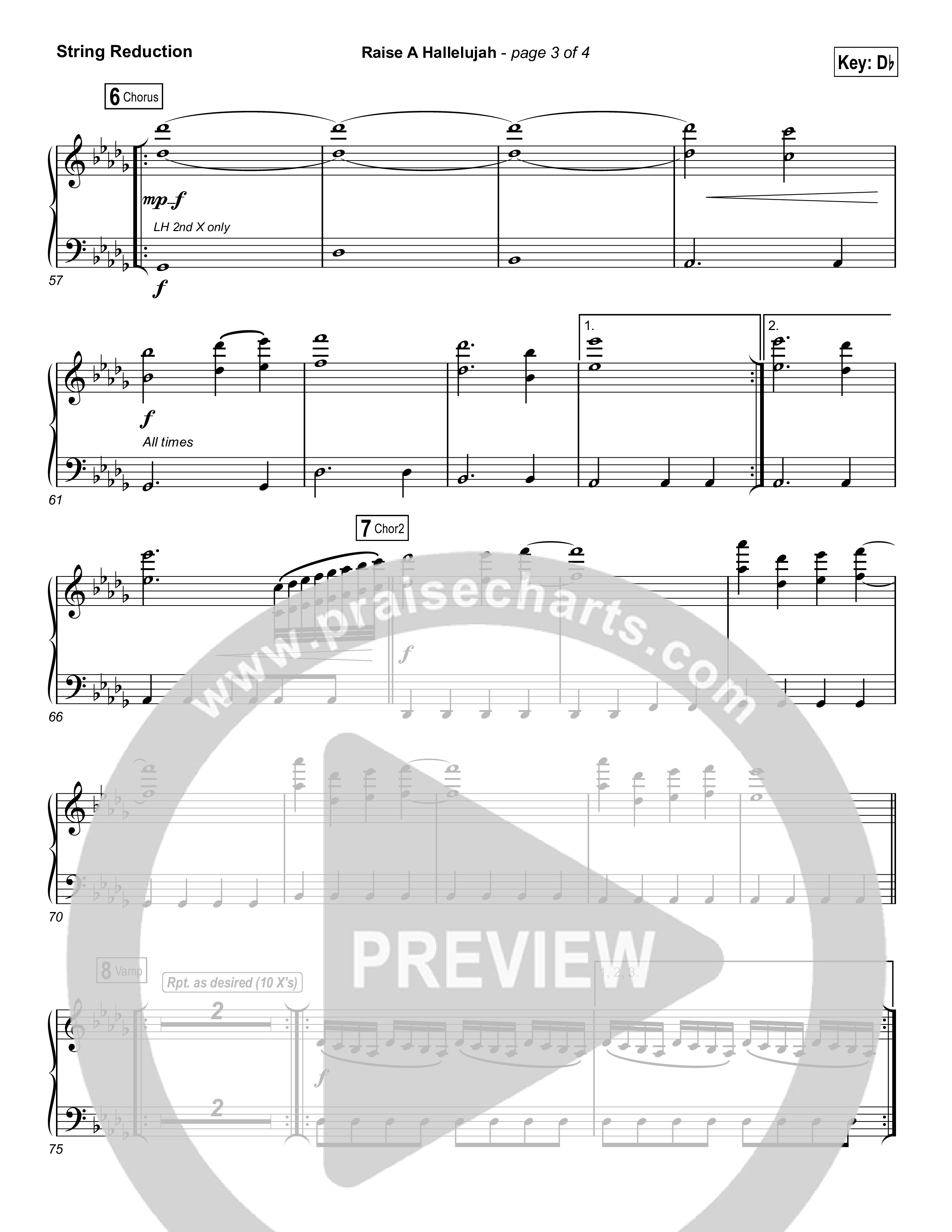 Raise A Hallelujah (Choral Anthem SATB) String Pack (Bethel Music / Arr. Luke Gambill)