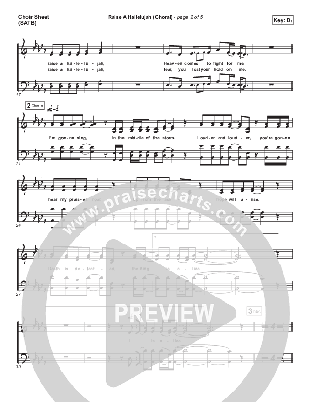 Raise A Hallelujah (Choral Anthem SATB) Choir Vocals (SATB) (Bethel Music / Arr. Luke Gambill)