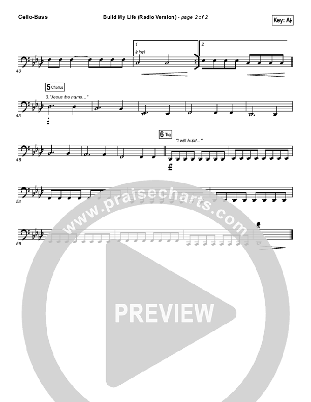 Build My Life (Radio) Cello/Bass (Pat Barrett)