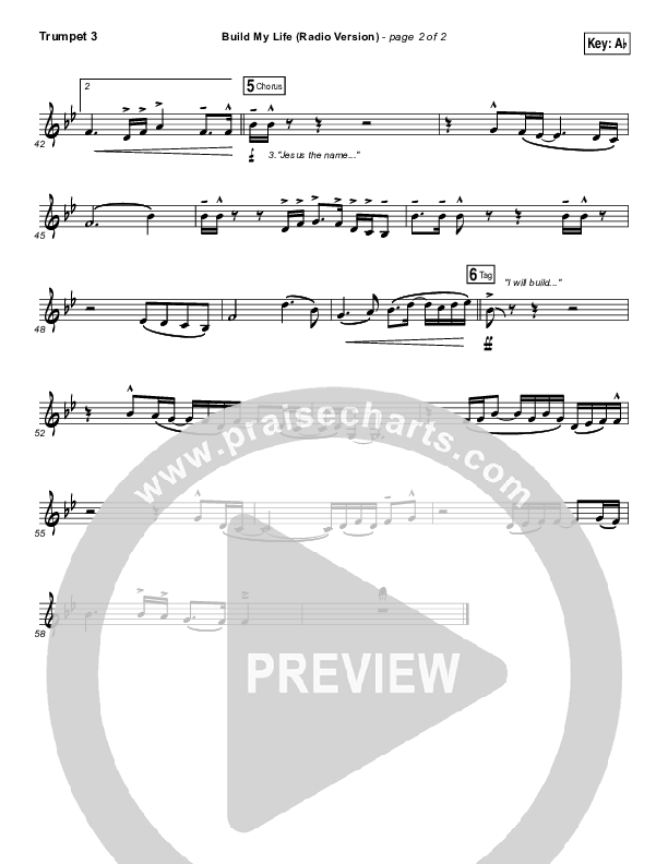 Build My Life (Radio) Trumpet 3 (Pat Barrett)