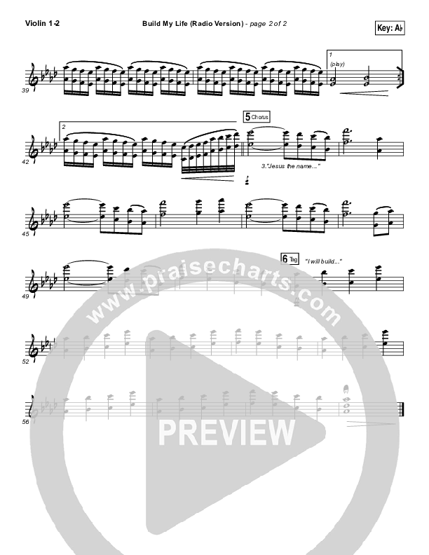 Build My Life (Radio) Violin 1/2 (Pat Barrett)