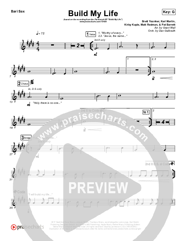 Build My Life (Live) Bari Sax (Pat Barrett / Chris Tomlin)