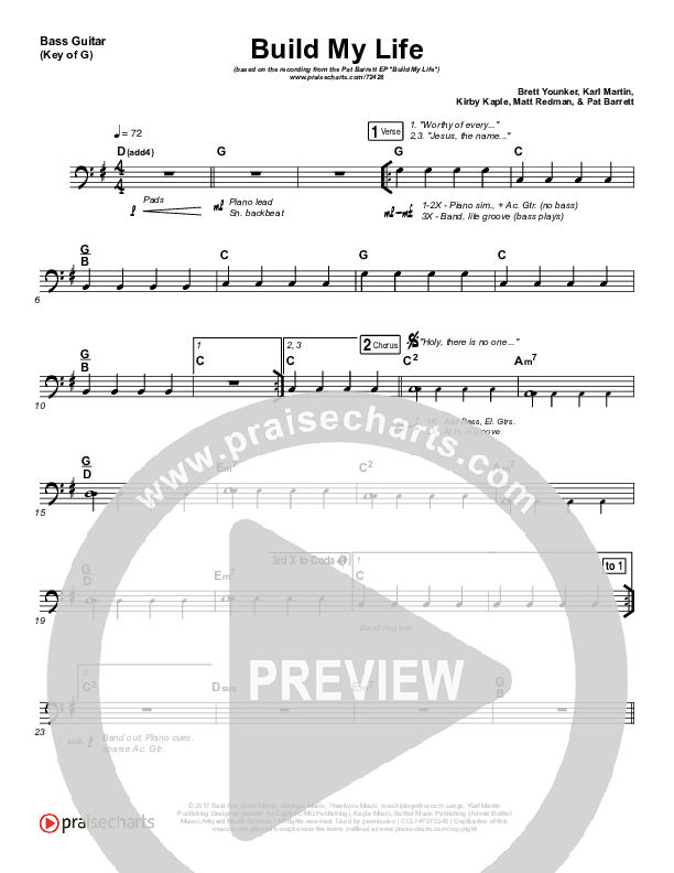 Build My Life (Live) Bass Guitar (Pat Barrett / Chris Tomlin)