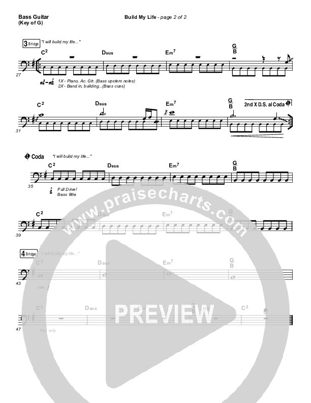 Build My Life (Live) Bass Guitar (Pat Barrett / Chris Tomlin)