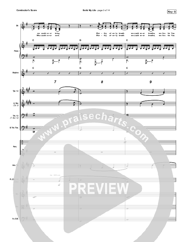 Build My Life (Live) Conductor's Score (Pat Barrett / Chris Tomlin)