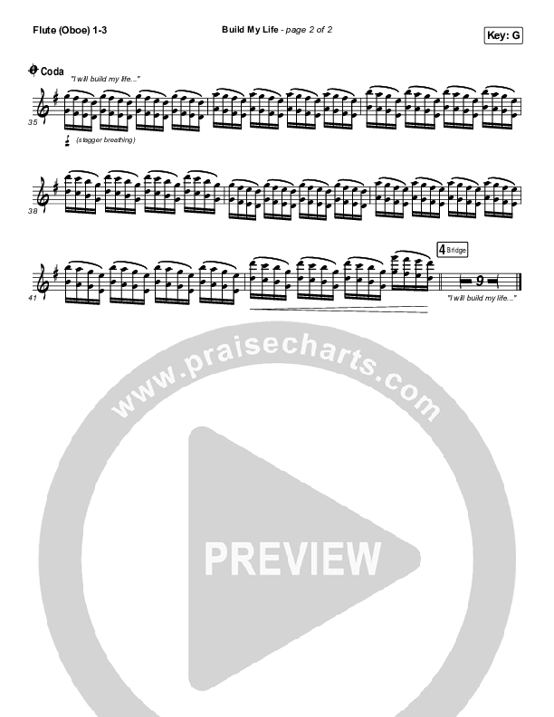 Build My Life (Live) Flute/Oboe 1/2/3 (Pat Barrett / Chris Tomlin)