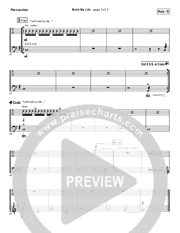 Build My Life (Live) Percussion (Pat Barrett / Chris Tomlin)