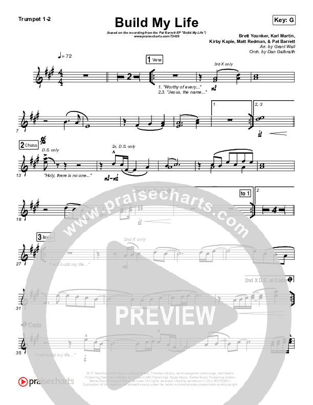 Build My Life (Live) Brass Pack (Pat Barrett / Chris Tomlin)