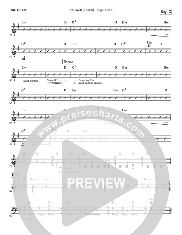 It Is Well (Choral Anthem SATB) Acoustic Guitar (Kristene DiMarco / Arr. Luke Gambill)