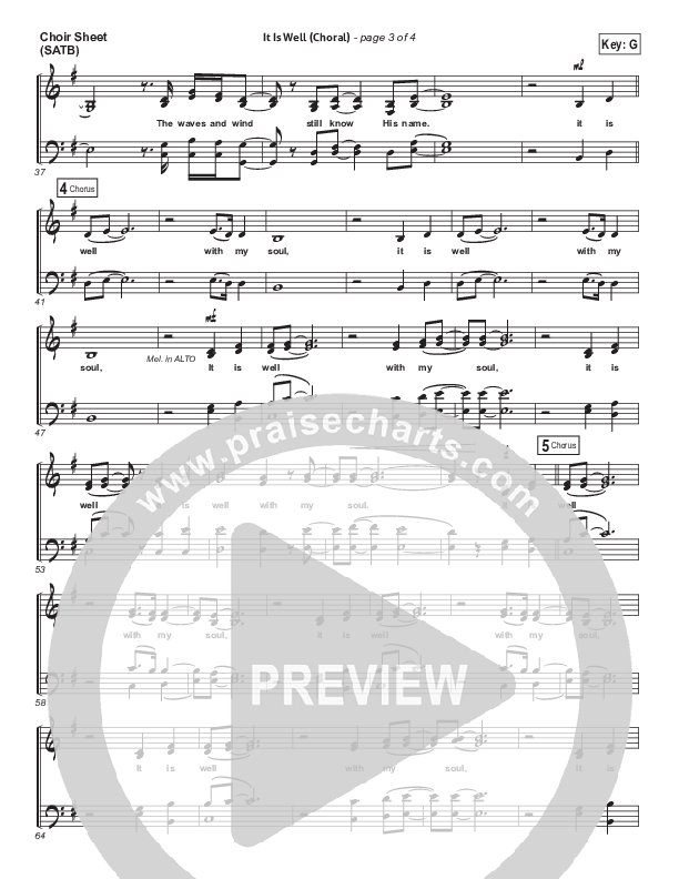 It Is Well (Choral Anthem SATB) Choir Sheet (SATB) (Kristene DiMarco / Arr. Luke Gambill)