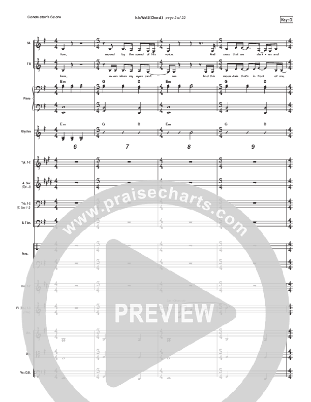 It Is Well (Choral Anthem SATB) Conductor's Score (Kristene DiMarco / Arr. Luke Gambill)