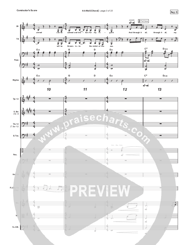 It Is Well (Choral Anthem SATB) Conductor's Score (Kristene DiMarco / Arr. Luke Gambill)