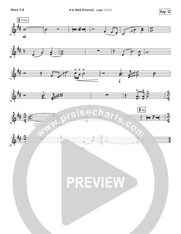 It Is Well (Choral Anthem SATB) French Horn 1/2 (Kristene DiMarco / Arr. Luke Gambill)
