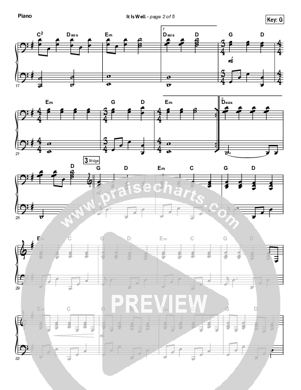 It Is Well (Choral Anthem SATB) Piano Sheet (Kristene DiMarco / Arr. Luke Gambill)