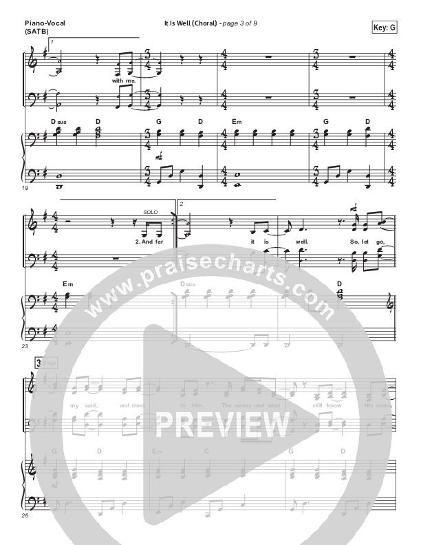 It Is Well (Choral Anthem SATB) Piano/Vocal Pack (Kristene DiMarco / Arr. Luke Gambill)