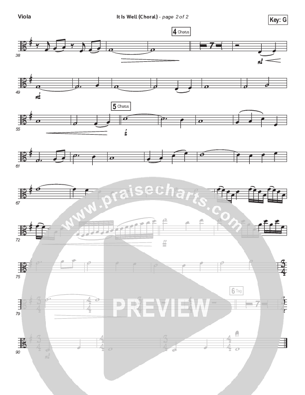 It Is Well (Choral Anthem SATB) Viola (Kristene DiMarco / Arr. Luke Gambill)