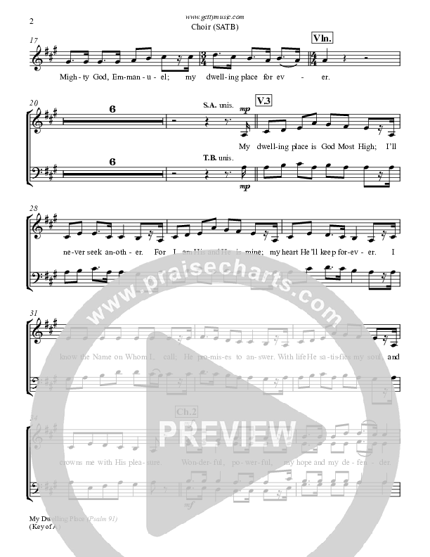My Dwelling Place (Psalm 91) Choir Sheet (SATB) (Keith & Kristyn Getty)