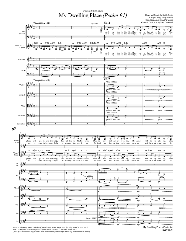 My Dwelling Place (Psalm 91) Conductor's Score (Keith & Kristyn Getty)