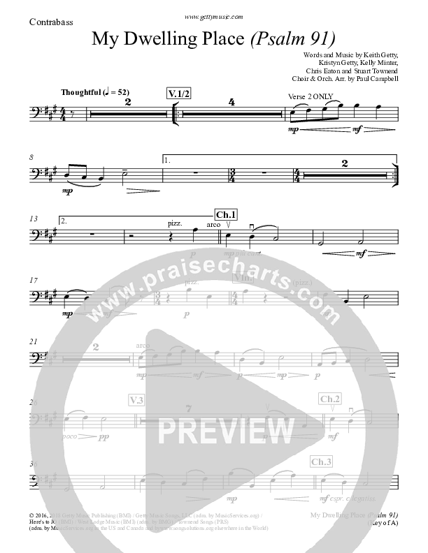 My Dwelling Place (Psalm 91) Double Bass (Keith & Kristyn Getty)